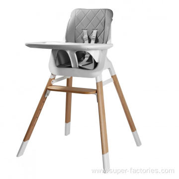 Plastic High Chair With Wooden Feets For Babies